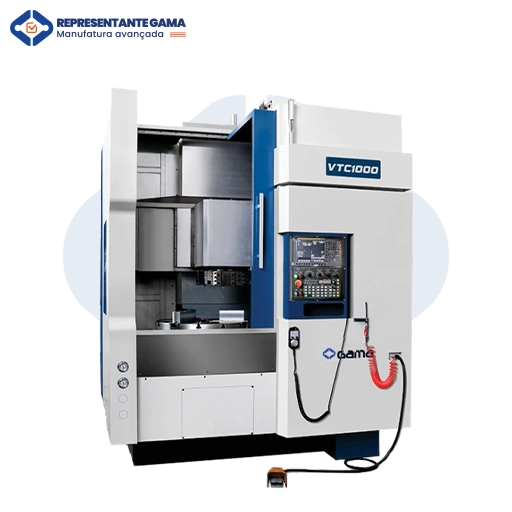 Torno CNC vertical industrial com alta produtividade